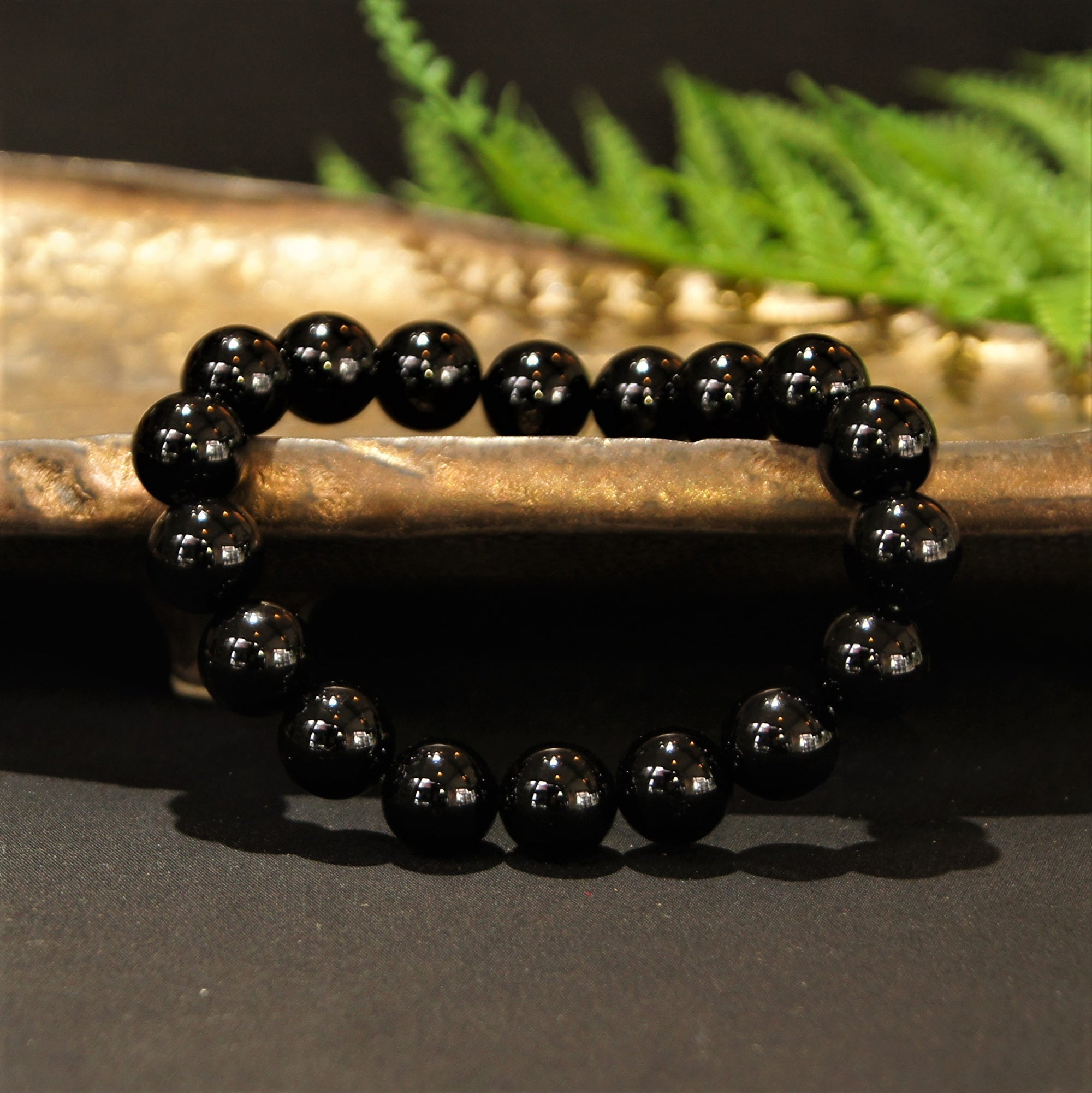 Natural Black Onyx 8 mm Round Bead Crystal Stone Bracelets